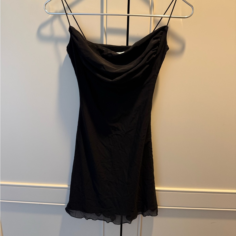 Princess Polly Black Cowl Neck Slip Dress